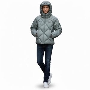 Veste matelassée coupe-vent et imperméable Power Abaan Sports personnalisée à capuche, rembourrage en coton, unisexe, design patchwork, style urbain - Product Image 5
