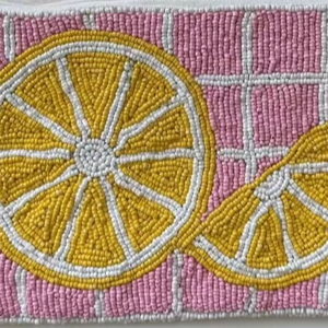 Monedero con Cuentas en Forma de Rodaja de Limón, Diseño Estético de Frutas, Monedero Pequeño con Cremallera Hecho a Mano, Monedero de Nailon para Mujer, Ecológico y Portátil - Product Image 1