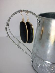 ต่างหูอาร์ตเดโคประดับออนิกซ์สีดำเงินสเตอร์ลิงชุบทองคำสีกุหลาบสำหรับงานแต่งงานและงานเทศกาล - Product Image 3