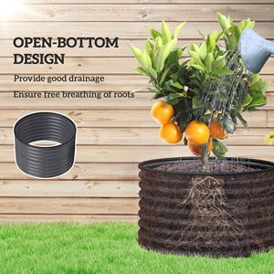 Grandi Fioriere in Metallo Grigio Scuro con Design Classico e Bordi di Sicurezza per Facile Montaggio - Product Image 5
