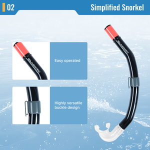 Aropec Snorkel simple en silicone pour la plongée en apnée et la plongée sous-marine, conception confortable et facile à utiliser - OEM/ODM/OBM idéal pour la location - Product Image 3