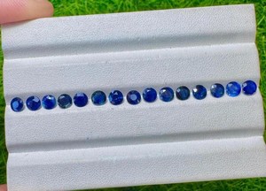Zafiros azules naturales de corte redondo, piedras sueltas para la fabricación de joyas, anillos, colgantes, pendientes, piedra de alta calidad - Product Image 4