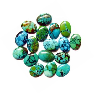 <span class=keywords><strong>Pietre</strong></span> <span class=keywords><strong>Preziose</strong></span> Naturali Turchese Ovale Cabochon 9x11mm Certificato GIA Spiderweb-Kingman Venduto Singolarmente - Product Image 6