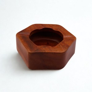 Wooden Desktop <b>Ashtray</b> Minimalist Design Hexagonal Shape Home Use Natural Wood Finish - Product Image 1