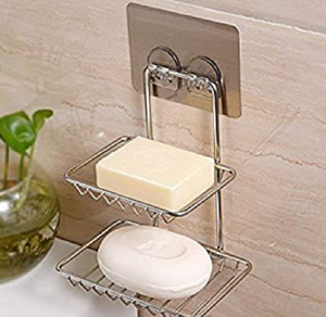 Jabonera rectangular contemporánea de oro cepillado con ranuras de drenaje para montaje en pared, disponible a precios de mayorista. - Product Image 2