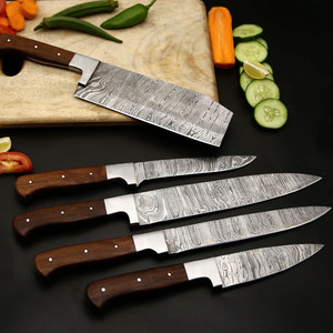Elegant Damascus Steel <b>Kitchen</b> Knife Set With Balanced Feel And Reliable Use For Food Preparation - Product Image 4