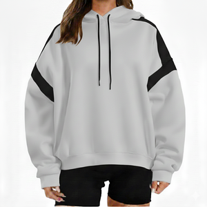 Sweat à capuche oversize pour femme, imprimé personnalisé, style streetwear hip-hop, en molleton tricoté, collection hiver, très tendance - Product Image 1