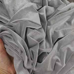 Woven 100% Polyester Light Gray Velvet Fabric 130 GSM Solid Color Breathable Wrinkle Resistant Quick-Dry Modern <b>for</b> Apparel Home - Product Image 1