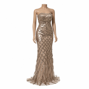 Luxury Strapless Mermaid Evening Gown Women | Embroidery Beading Formal Party Dress | Elegant Wedding Reception Prom Maxi Dress - Product Image 1