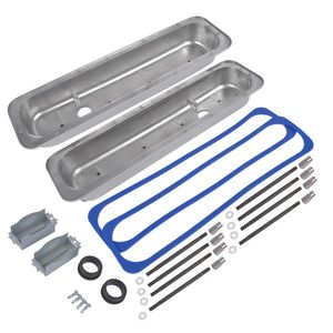 Couvre-culbuteurs polis à ailettes courtes avec joint central pour moteurs SBC Small Block Chevy 5.0L 5.7L 305 350 de 1987 à 1997 - Product Image 4