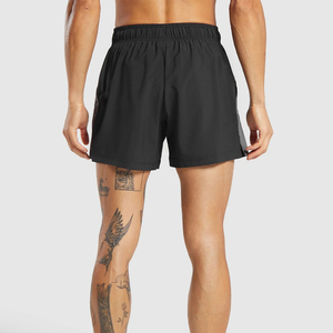 Pantalones Cortos Deportivos de Secado Rápido para Hombre, de Color Sólido, con Cintura Elástica y Franja Lateral, de Poliéster, para Correr - Product Image 2