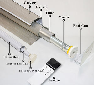 Motor alimentado por batería, persianas de cebra para interiores, revestimiento de ventanas, cortinas de lujo motorizadas de doble capa para dormitorio - Product Image 6
