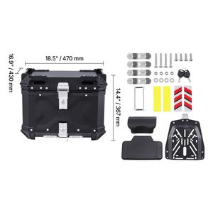 Bauletto Moto Impermeabile da 55L Staccabile Universale in Lega di Alluminio con Rivestimento in Pelle - Product Image 3