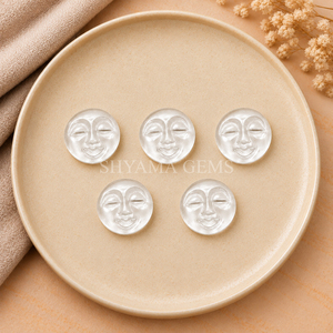 Colgante de Cuarzo Cristalino con Forma de Luna Llena de 15mm, Tallado en Piedra Preciosa para Joyería, Sanación con Cristales, Energía Reiki, Venta al Por Mayor - Product Image 1