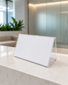 Transparent <b>Acrylic</b> Sign Holder | Desktop <b>Display</b> <b>Stand</b> for Menus, Signs & Promotions - Product Image 2