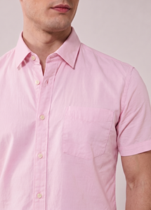 Chemises habillées décontractées Enovate respirantes 100 % coton tissé uni avec logo au col et manches courtes pour hommes - Product Image 3