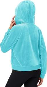 Sudadera con Capucha de Forro Polar de Alta Calidad para Mujer, Sudadera con Cierre de Cremallera, Color Sólido, para Exteriores, Invierno, Secado Rápido, Ligera - Product Image 3
