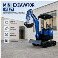 Mini-excavatrice diesel sur chenilles ME17 de 1,7 tonne pour usage agricole, jardinage, verger et construction – Approvisionnement direct usine