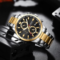 Jam Tangan Pria CURREN 8445 Chronograph Quartz dengan Tali Stainless Steel, Tahan Air, Jarum Bercahaya, Kalender, Kasual, dan Bisnis