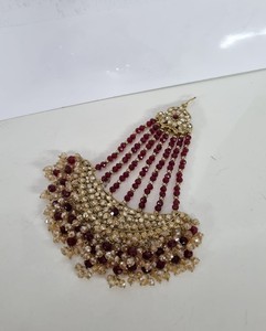 Accessoires capillaires traditionnels Pasa, bijoux de mariage multicouches plaqués or antique avec perles de cristal pour mariée - Product Image 2