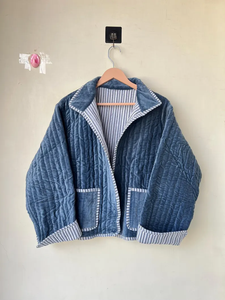 Handmade 100% Cotton Velvet Suzani Kimono Jacket | Autumn Winter Breathable Quick Dry Eco-Friendly Quilted O-Neck <b>Boho</b> - Product Image 4