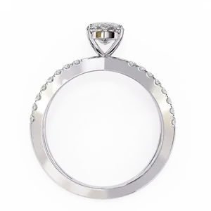 0.75ct Marquise Cut Lab Grown Diamond Engagement <b>Ring</b> 18K Solid Gold East West X <b>Split</b> Double Shank Pave IGI Certified - Product Image 4