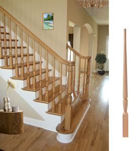 Rampe d'escalier moderne en bois massif d'érable, écologique et durable, avec poteaux et colonnes décoratifs, fournisseur Vietnamien EFS - Product Image 6