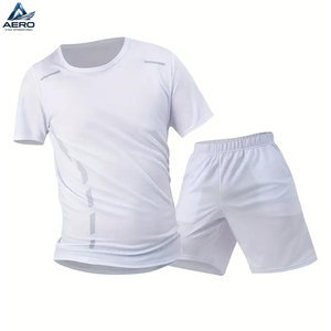 Conjunto Deportivo Ligero para Correr, Uniforme de Gimnasio Blanco de Secado Rápido para Hombre, Traje Deportivo, Camiseta de Compresión y Pantalones Cortos - Product Image 2
