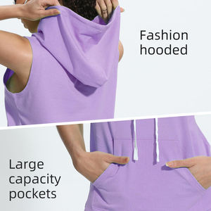 Nueva Camiseta sin Mangas con Capucha para Mujer, Color Sólido, Estilo Urbano, Ajustada, para Verano - Product Image 3