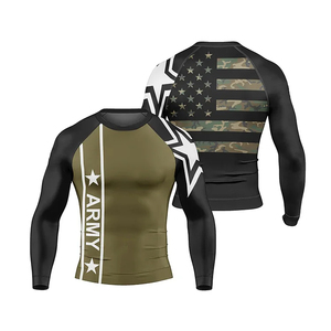 Athletic <b>Compression</b> Long Sleeve Shirt Men Spandex/Polyester Tight Fit Moisture Wicking Gym Tee Sports Base Layer Training Wear - Product Image 3