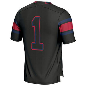 Camiseta de Fútbol Americano Negra para Hombre, Número 1, Cuello en V, Manga Corta, Malla Transpirable, Personalizable para Equipos - Product Image 2