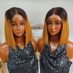 Peluca Bob de Color Combinado de 8 Pulgadas con Encaje Frontal HD Transparente para 5x5, Doble Trama, Sin Pegamento, Lacia Sedosa, Ondulada, 100% Cabello Humano Teñido - Product Image 2