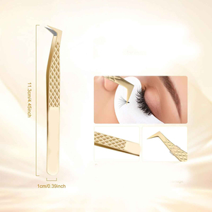 Pinces à cils professionnelles personnalisées avec poignées diamantées, pointe droite en fibre pour volume, type pointu, étiquette privée, embouts pour cils - Product Image 2