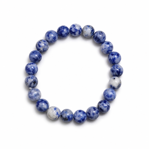 Pulsera de Piedras Naturales Mayrabygungun, Unisex, Clásica, de Cuarzo Azul, con Cuentas Redondas, Regalo de Joyería, Accesorio de Moda, Rajasthan - Product Image 3
