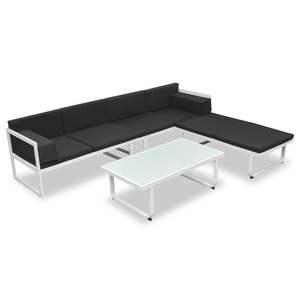 Conjunto de Sofás de Jardín en Blanco y Negro - Product Image 2