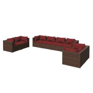 Conjunto de Muebles de Jardín de Ratán PE Marrón con Acero con Recubrimiento en Polvo para Espacios Exteriores - Product Image 2