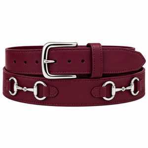 Ceinture en cuir véritable vert menthe réversible avec boucle ardillon argentée et fermoir en forme de mors de cheval - Product Image 3