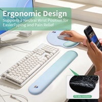 Tapis de bureau personnalisé bleu dégradé avec repose-poignet intégré, tapis de jeu pour clavier et souris PC, tapis de bureau gaming en mousse à mémoire de forme