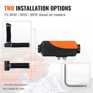 2KW/5KW/8KW riscaldatori di parcheggio Diesel 3 \ "tubo del condotto dell'aria estendibile 1 \" tubo di scarico in acciaio inossidabile 2 prese d'aria sistemi HVAC parti - Product Image 3