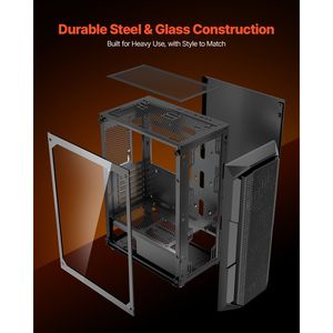 Mid-Tower PC Gaming <strong>Case</strong> with <strong>4</strong> X 120 mm ARGB Fans Compatible with ATX Motherboard for <strong>Computer</strong> Users - Product Image 6