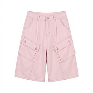 Short en jean unisexe taille mi-haute respirant style hip-hop noir délavé coupe ample vintage bords bruts décontracté à prix réduit pour l'été - Product Image 5