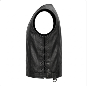 High Quality Custom <b>Men's</b> Breathable <b>Leather</b> <b>Waistcoat</b> Vest for Winter Casual Outerwear OEM Service - Product Image 4
