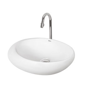 Lavabo de cerámica blanco de gran tamaño, de alta calidad, personalizado, montado en la mesa, de un proveedor indio, muy solicitado. - Product Image 1