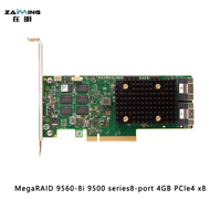 Contrôleur RAID Tri-Mode 9560-8i 4 Go de Cache PCIe 4.0 X8 12G SAS SATA NVMe Adaptateur de Stockage Interne 8 Ports pour Serveur
