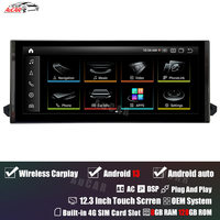 AuCar 12,3 pouces Android 13 Navigation GPS vidéo pour voiture pour Audi Q5L 2018-2020 Lecteur DVD multimédia pour voiture Écran tactile Stéréo automobile