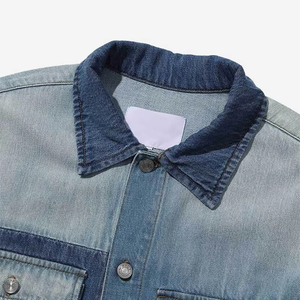 Camisa de Mezclilla Japonesa Cruda de Alta Calidad, 100% Algodón Peinado, Sin Lavado, Sin Estiramiento, Color Índigo - Product Image 6