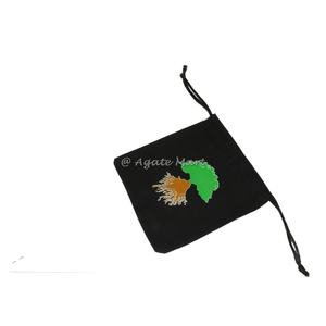 Logo personnalisé toile arbre de vie vert noir coton pochette pour pierre bijoux cadeau emballage - Product Image 1