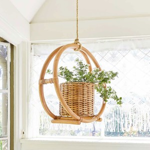 Hand weave rattan hanging <b>plant</b> pot holder <b>for</b> home garden accessories greenery <b>basket</b> planter - Product Image 4