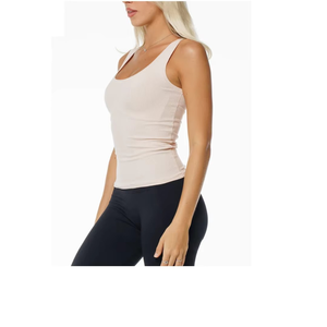 Débardeur court sans manches côtelé pour femme, en tissu uni de haute qualité, extensible, respirant, style streetwear, vente en gros - Product Image 3