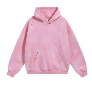 OEM Fashion Design Custom Men's Oversized Pullover Cotton Fleece Hooded Collar Acid Wash Hoodie Long Sleeve Sports <b>Jogger</b> - Product Image 4